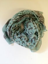 Loika sjal scarf sara turkos leopardmönster