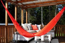 mexikansk hängmatta bomull mexico röd inredning market-place