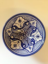 Reunion Home blå keramikskål marocko handgjorda hantverk genuin