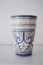 Reunion home lattemugg mugg temugg lavendelblå vit marockansk