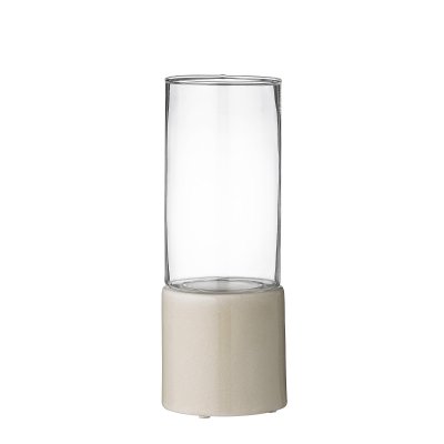 Day cracked ceramic hurricane ljuslykta svart